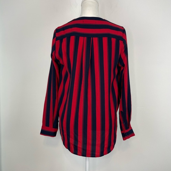 Urban Outfitters Longline Navy and Red Striped Surplice Blouse. Size Small. NWT - Picture 5 of 16